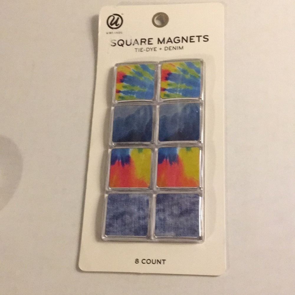 NIOC 8 ct Square Tie-Dye + Denim Magnets